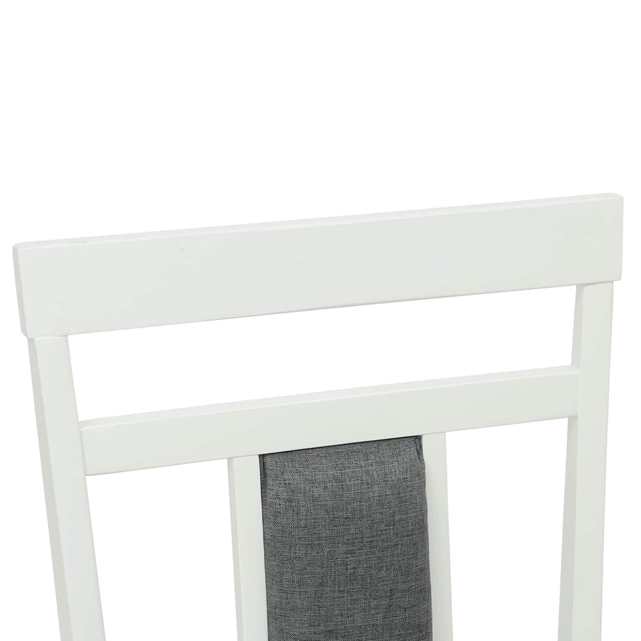 Eetkamerstoel 2 Pcs Massief Rubberhout Wit en grijs