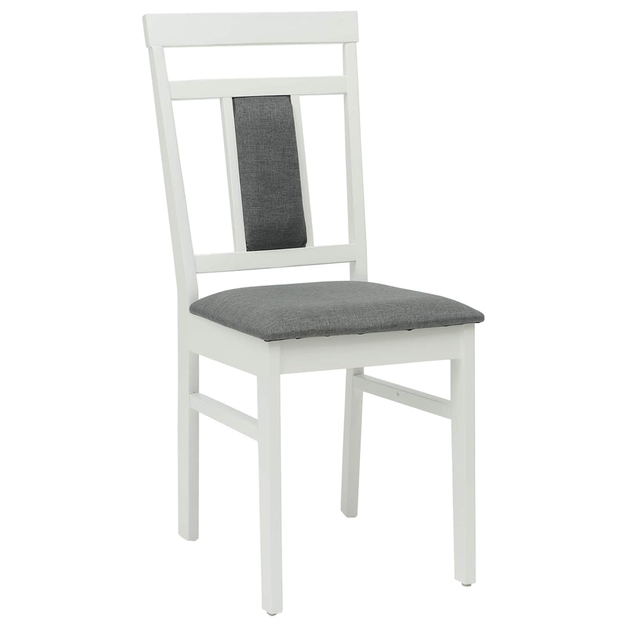 Eetkamerstoel 2 Pcs Massief Rubberhout Wit en grijs