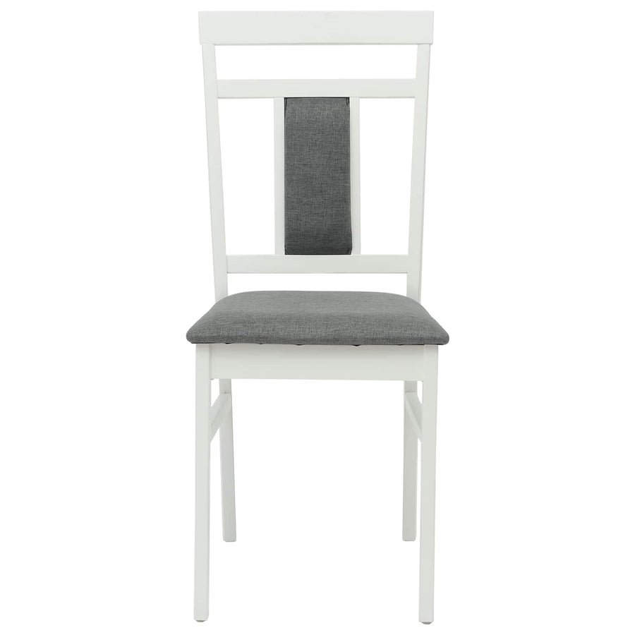 Eetkamerstoel 2 Pcs Massief Rubberhout Wit en grijs
