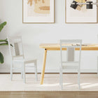 Dining Chair 2 pcs White Solid Rubberwood