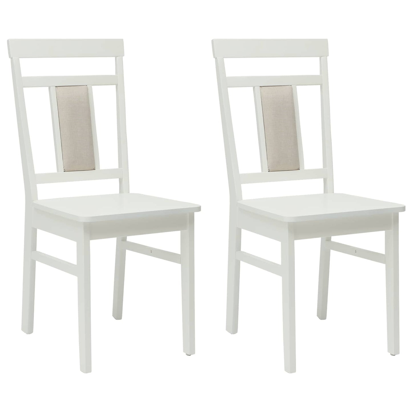 Eetkamerstoel 2 pcs Wit Massief Hout