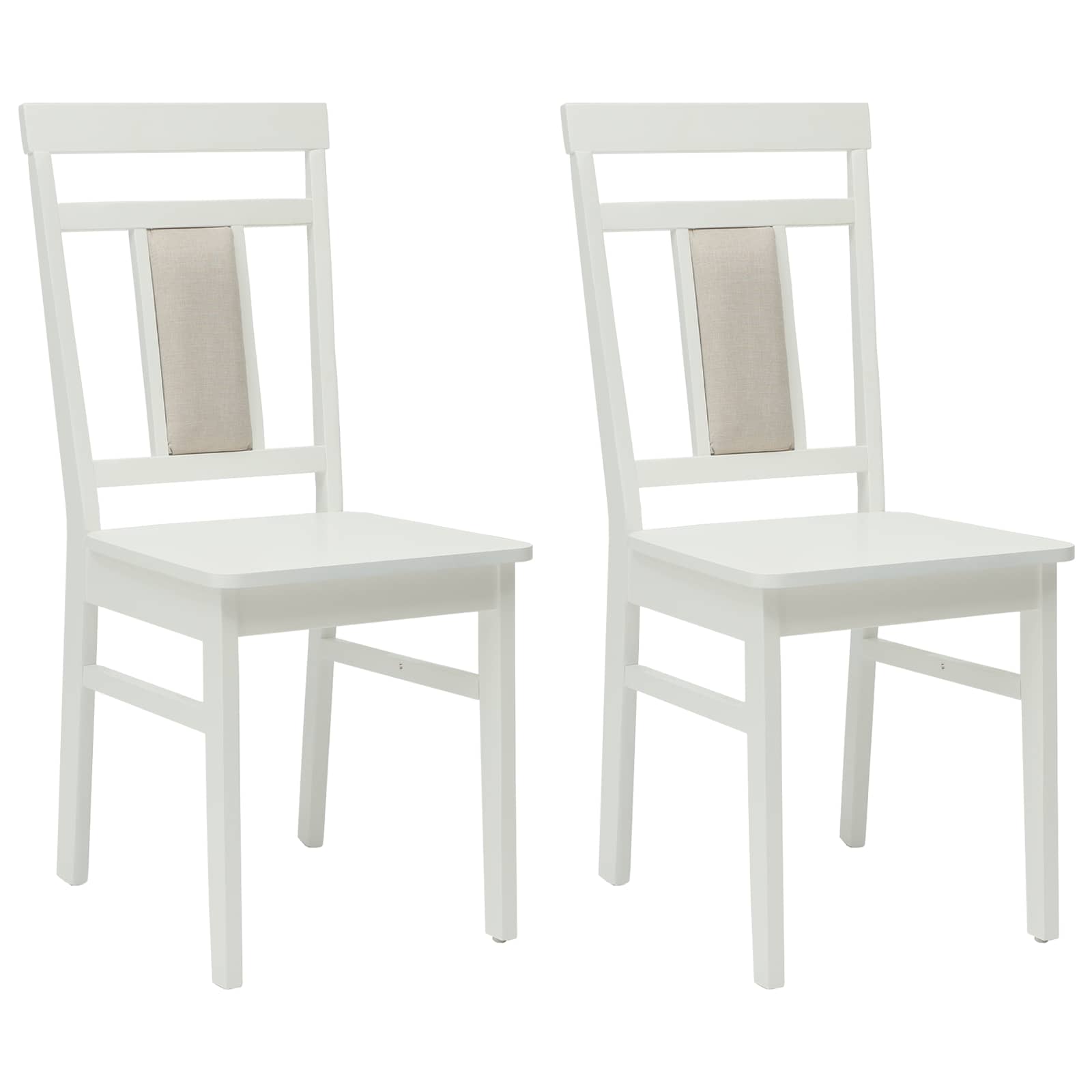 Eetkamerstoel 2 pcs Wit Massief Hout