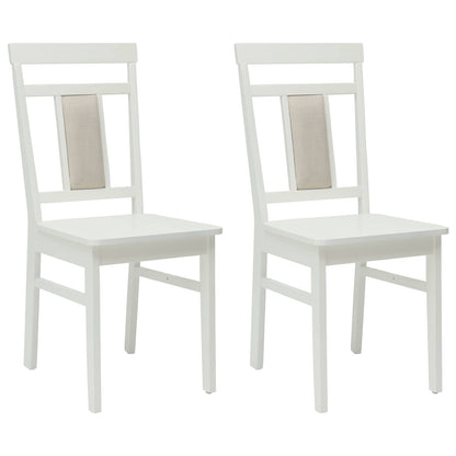 Eetkamerstoel 2 pcs Wit Massief Hout
