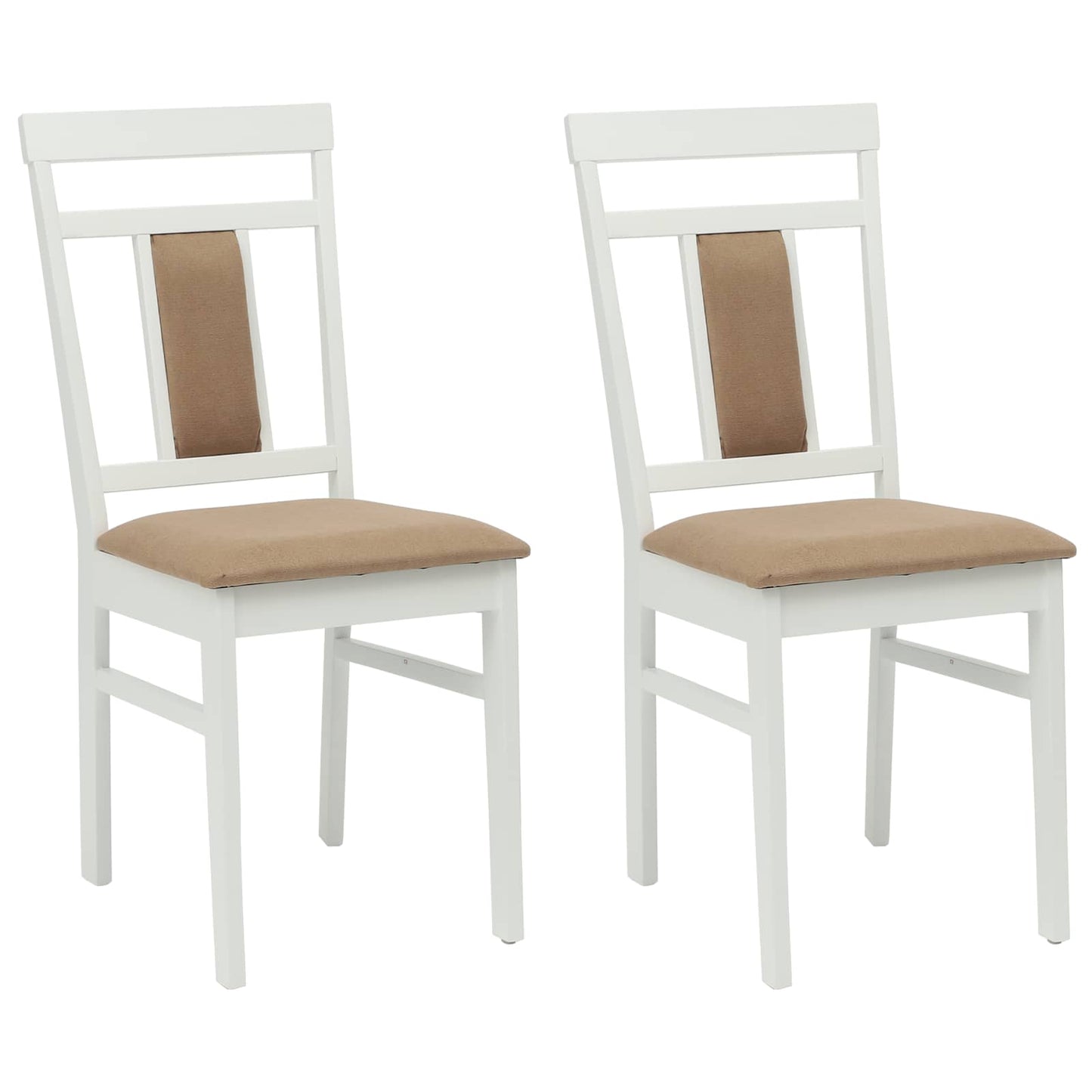 Eetkamerstoel 2 pcs Wit en Bruin Massief Hout