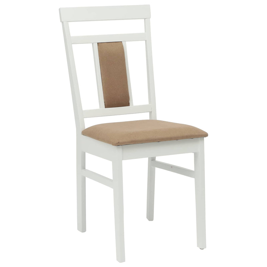 Eetkamerstoel 2 pcs Wit en Bruin Massief Hout