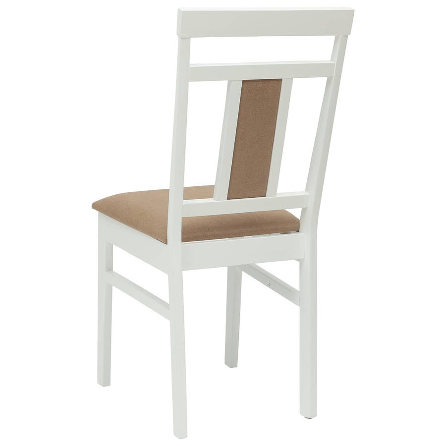 Eetkamerstoel 2 pcs Wit en Bruin Massief Hout