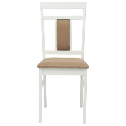 Eetkamerstoel 2 pcs Wit en Bruin Massief Hout