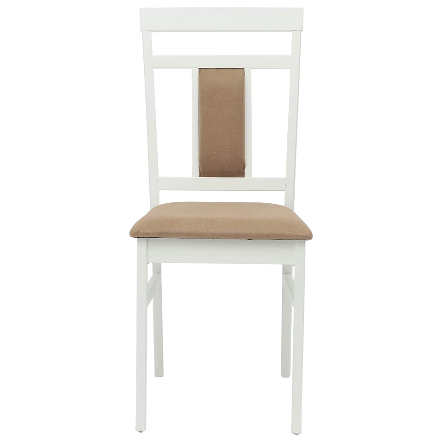 Eetkamerstoel 2 pcs Wit en Bruin Massief Hout