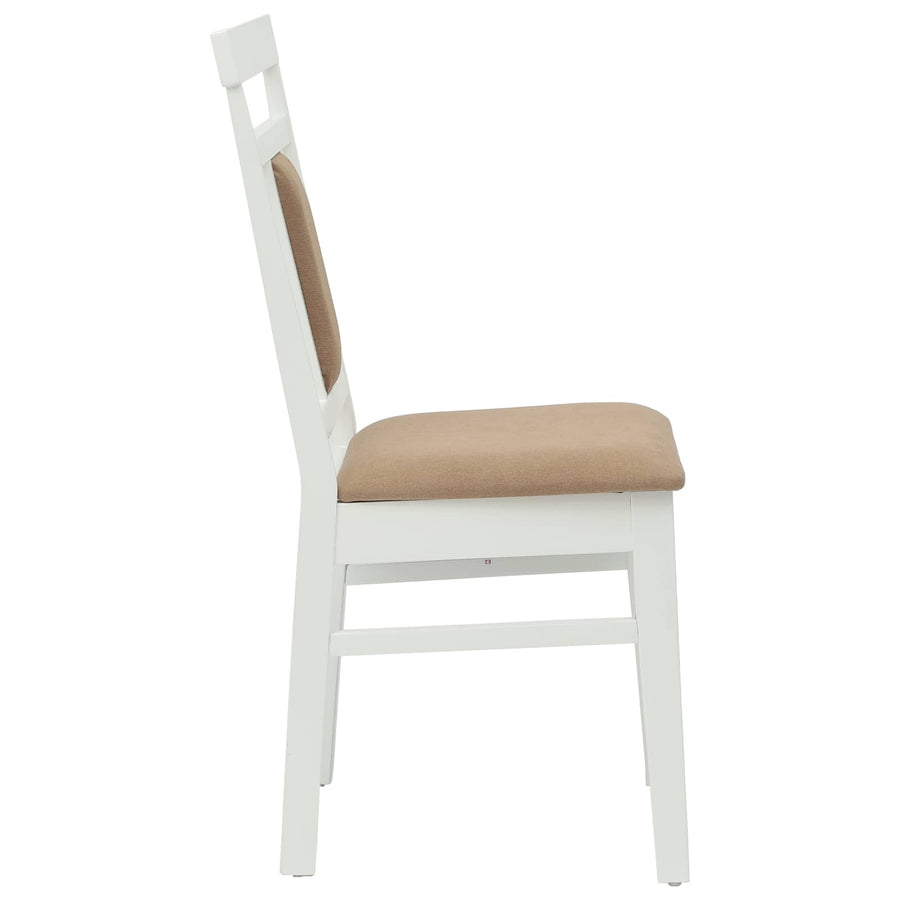 Eetkamerstoel 2 pcs Wit en Bruin Massief Hout