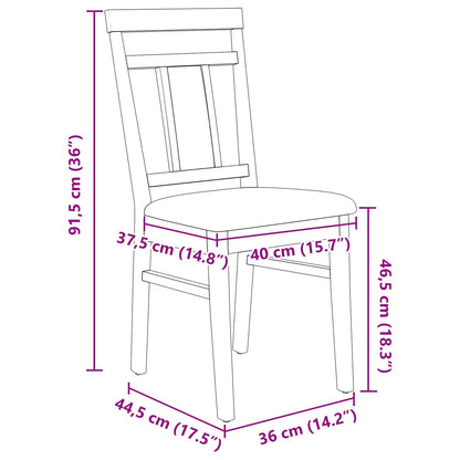 Eetkamerstoel 2 pcs Wit en Bruin Massief Hout