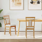 Dining Chair 2 pcs Natural and Light Solid Rubberwood