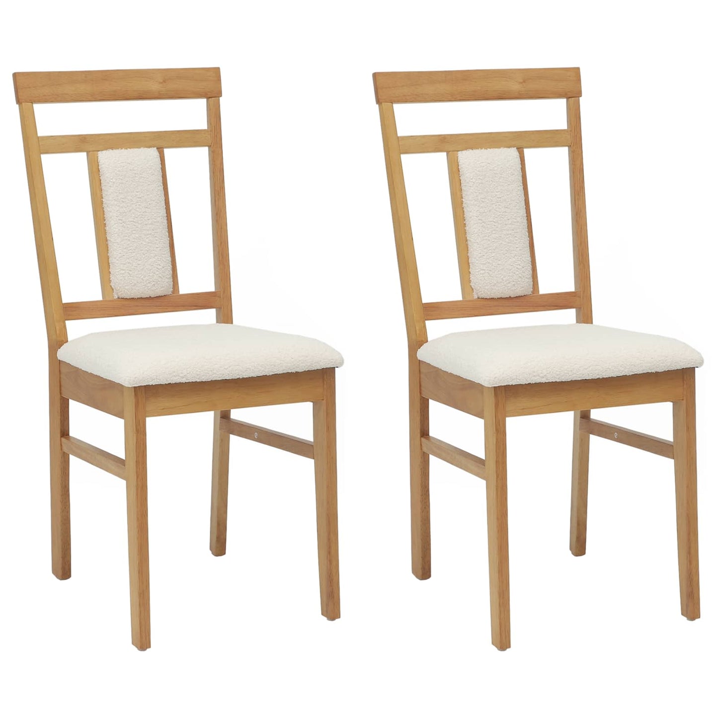 Eetkamerstoel 2 pcs Natuurlijk en Licht Massief Hout
