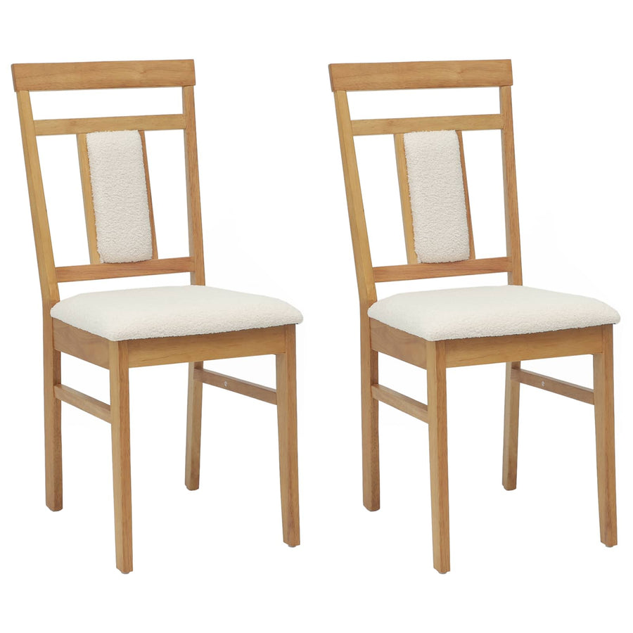 Eetkamerstoel 2 pcs Natuurlijk en Licht Massief Hout