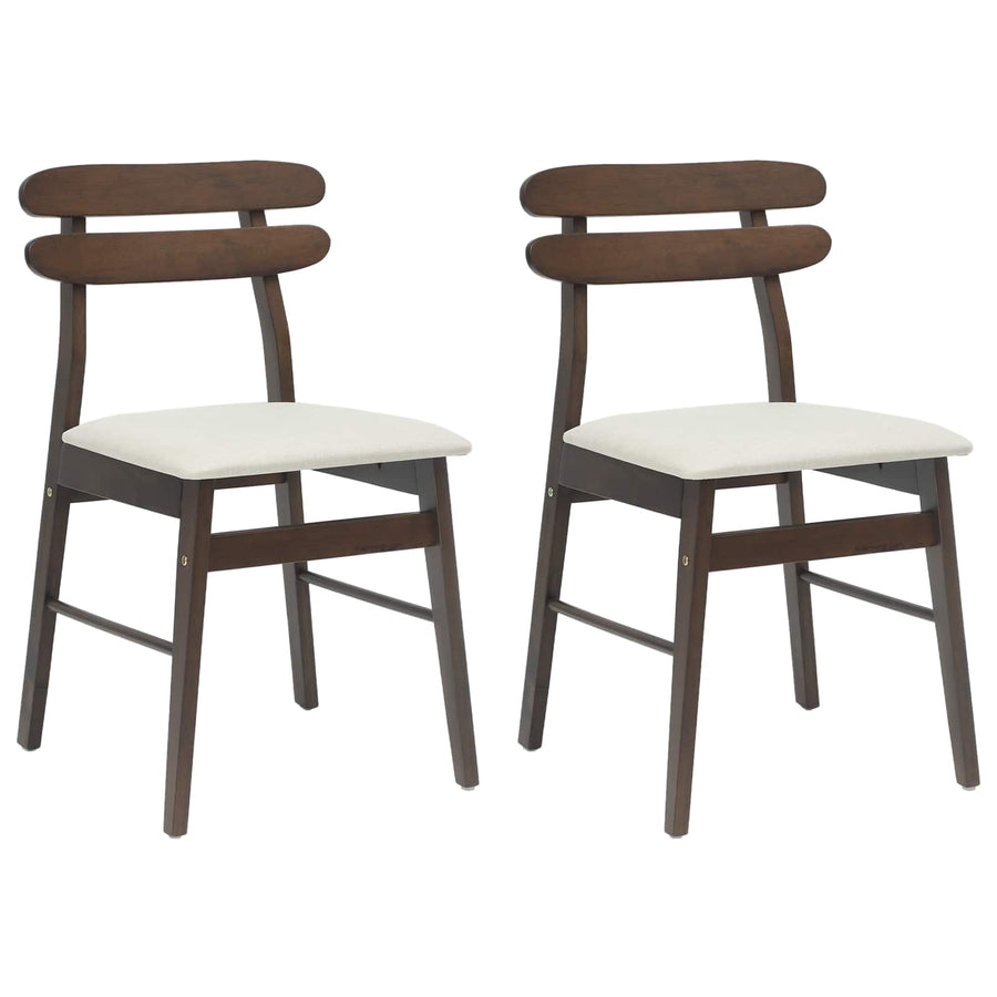 Eetkamerstoel 2 Pcs Massief Rubberhout Lichtbruin en licht