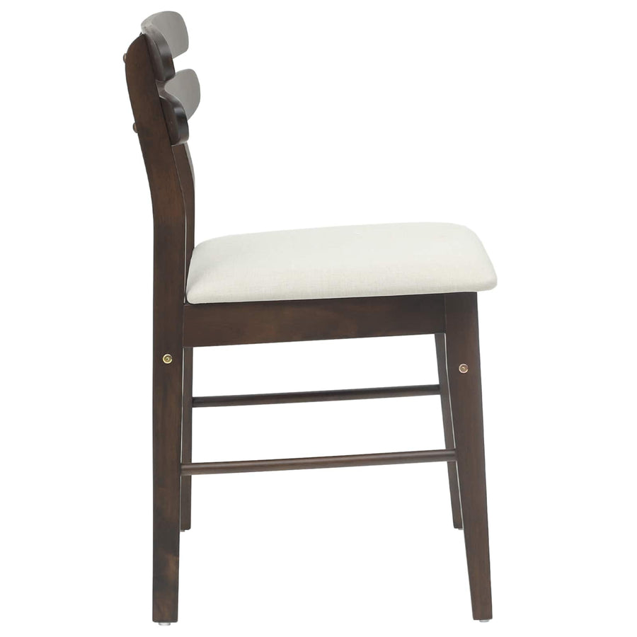 Eetkamerstoel 2 Pcs Massief Rubberhout Lichtbruin en licht