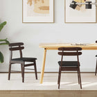 Dining Chairs 2 pcs Light Brown and Black Solid Rubberwood