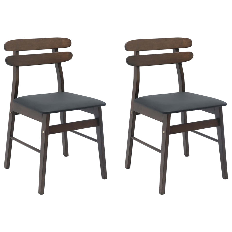 Eetkamerstoel 2 pcs Lichtbruin en Zwart Massief Hout