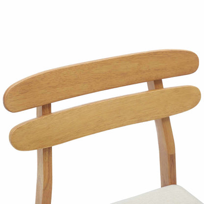 Eetkamerstoel 2 pcs Natuurlijk en Licht Massief Hout