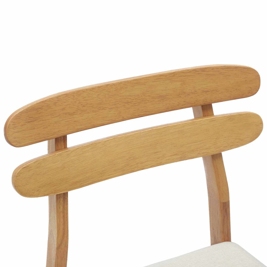 Eetkamerstoel 2 pcs Natuurlijk en Licht Massief Hout