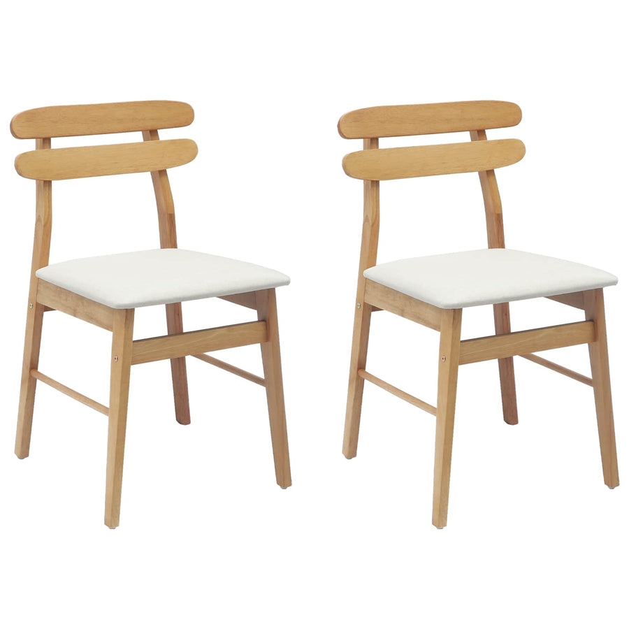 Eetkamerstoel 2 pcs Natuurlijk en Licht Massief Hout