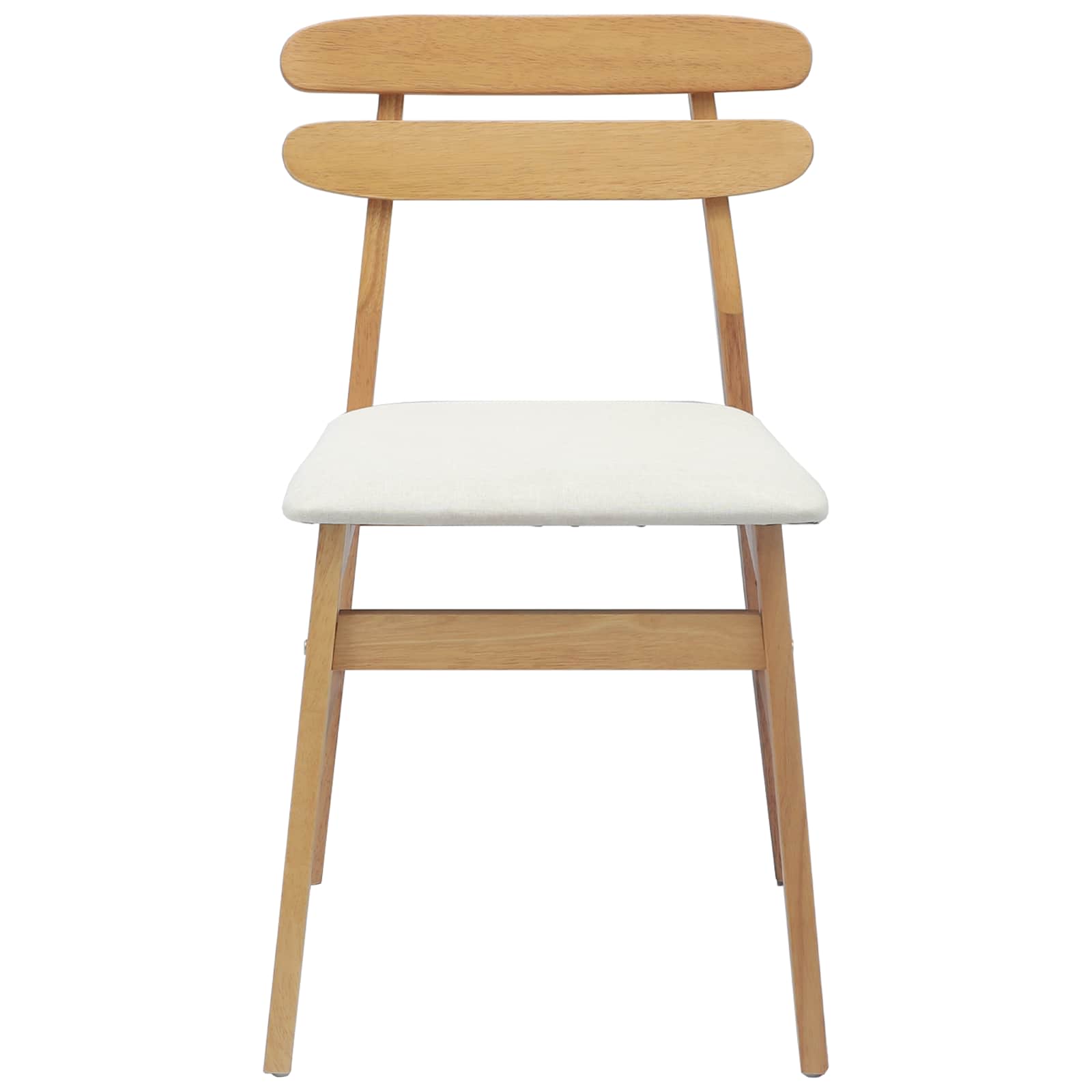 Eetkamerstoel 2 pcs Natuurlijk en Licht Massief Hout