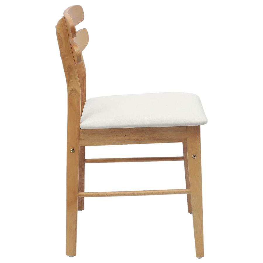 Eetkamerstoel 2 pcs Natuurlijk en Licht Massief Hout