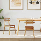 Dining Chairs 2 pcs Natural Solid Rubberwood