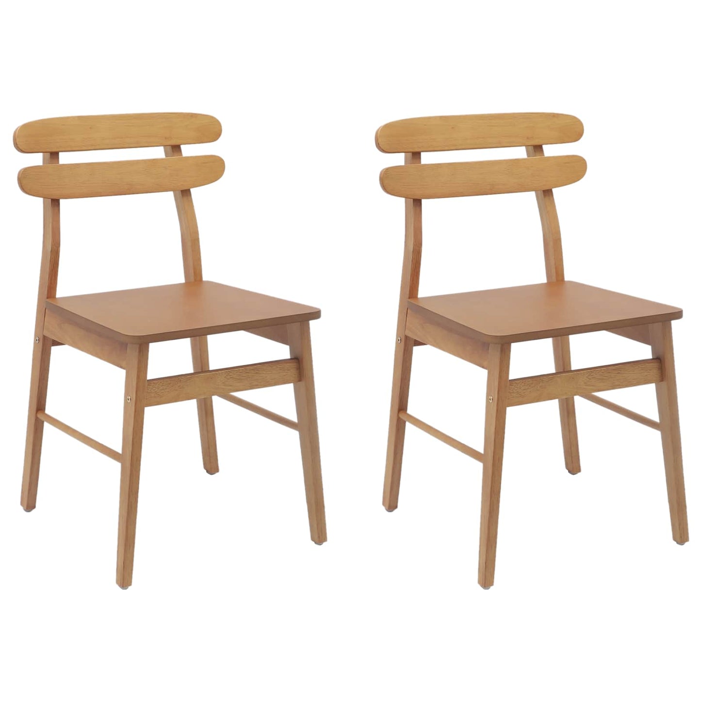 Eetkamerstoel 2 pcs Naturel Massief Hout