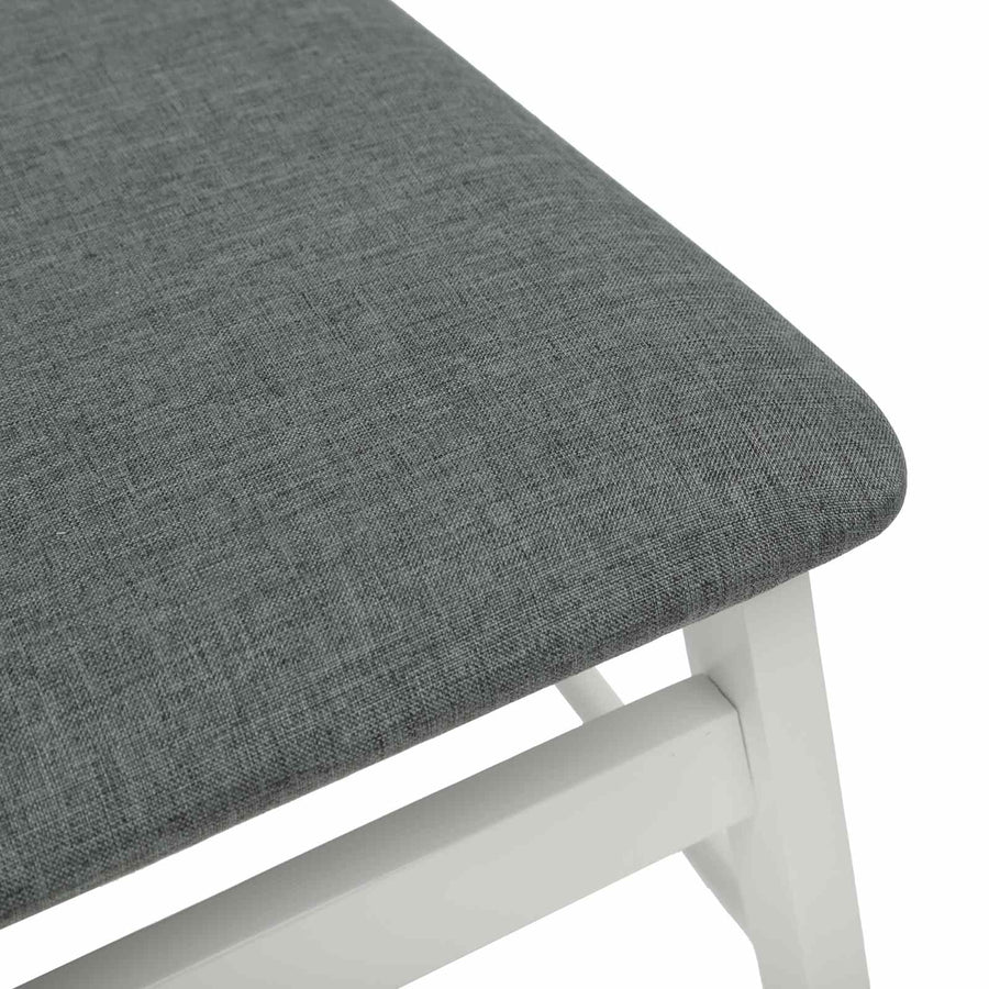 Eetkamerstoel 2 Pcs Massief Rubberhout Wit en grijs