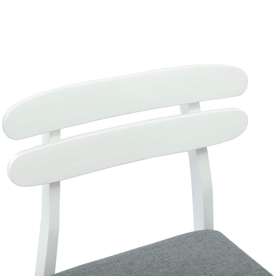 Eetkamerstoel 2 Pcs Massief Rubberhout Wit en grijs