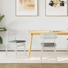 Dining Chairs 2 pcs White and Grey Solid Rubberwood