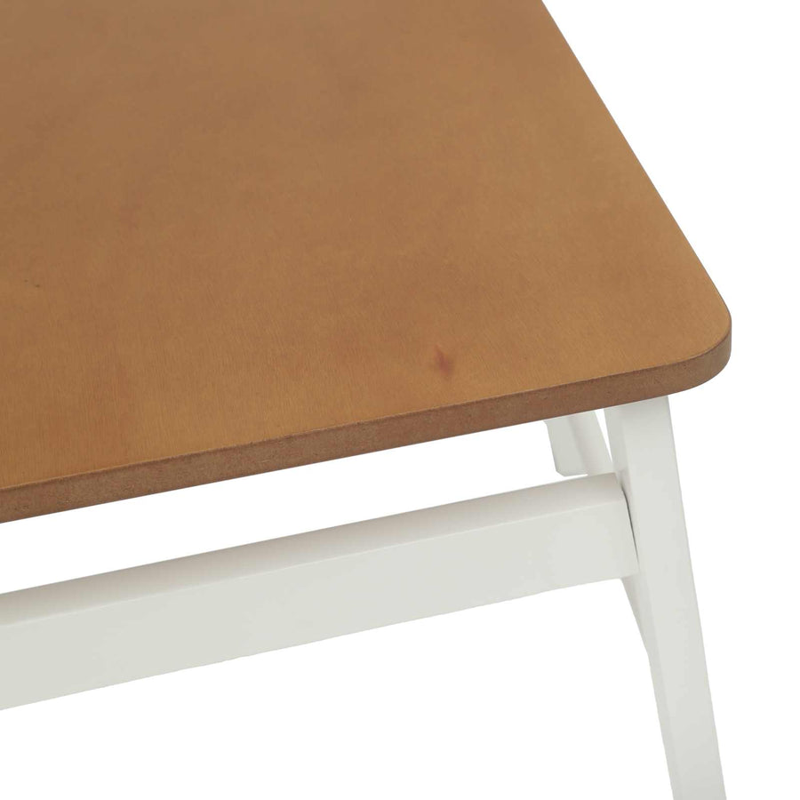 Eetkamerstoel 2 Pcs En Natuurlijk Massief Rubberhout wit en naturel