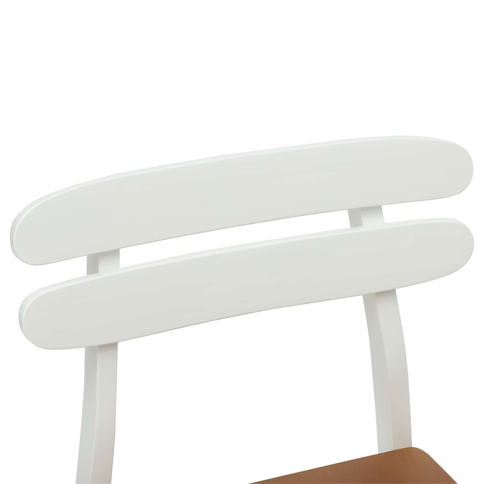 Eetkamerstoel 2 Pcs En Natuurlijk Massief Rubberhout wit en naturel