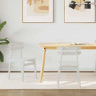 Dining Chair 2 pcs White Solid Rubberwood