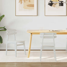 Eetkamerstoel 2 Pcs Massief Rubberhout Wit