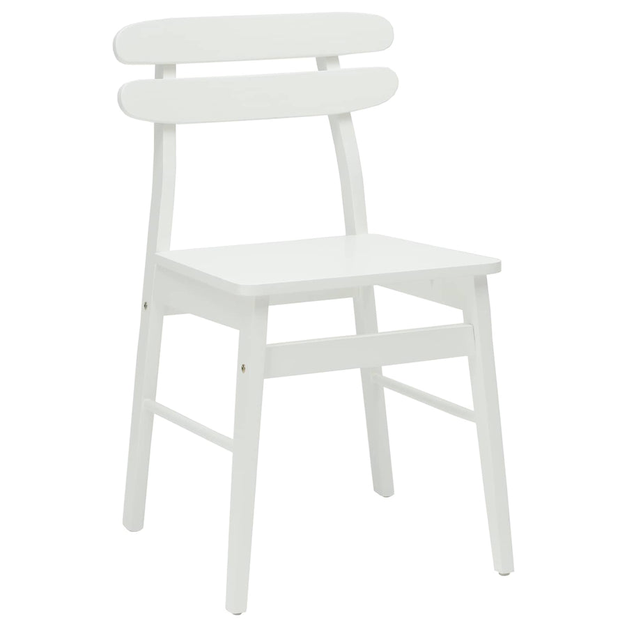 Eetkamerstoel 2 Pcs Massief Rubberhout Wit