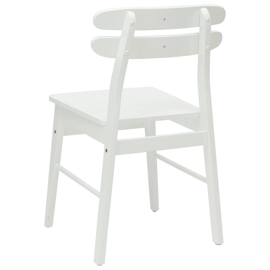 Eetkamerstoel 2 Pcs Massief Rubberhout Wit