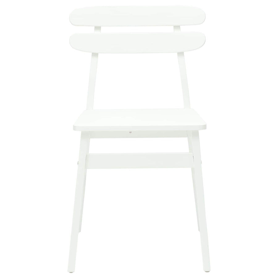 Eetkamerstoel 2 Pcs Massief Rubberhout Wit