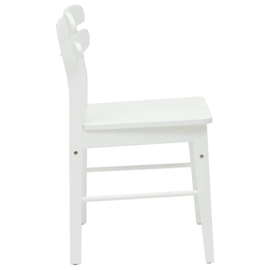 Eetkamerstoel 2 Pcs Massief Rubberhout Wit