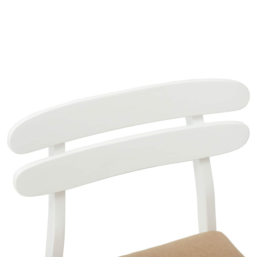 Eetkamerstoel 2 Pcs Massief Rubberhout Wit en bruin