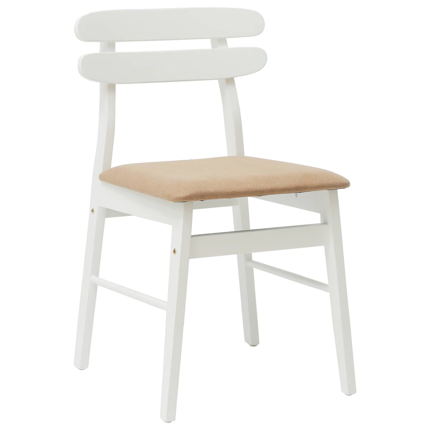 Eetkamerstoel 2 Pcs Massief Rubberhout Wit en bruin