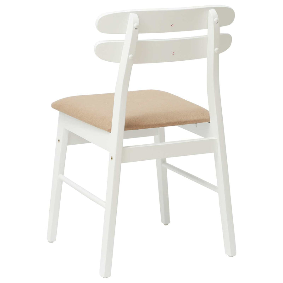Eetkamerstoel 2 Pcs Massief Rubberhout Wit en bruin