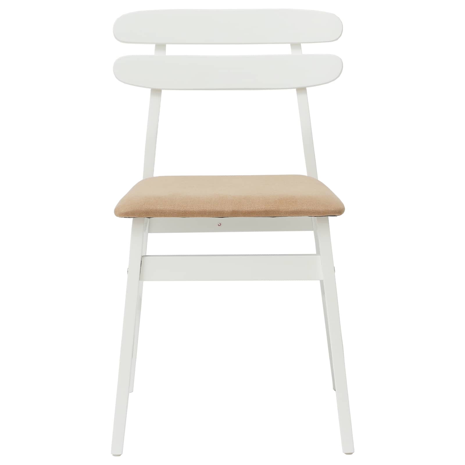 Eetkamerstoel 2 Pcs Massief Rubberhout Wit en bruin