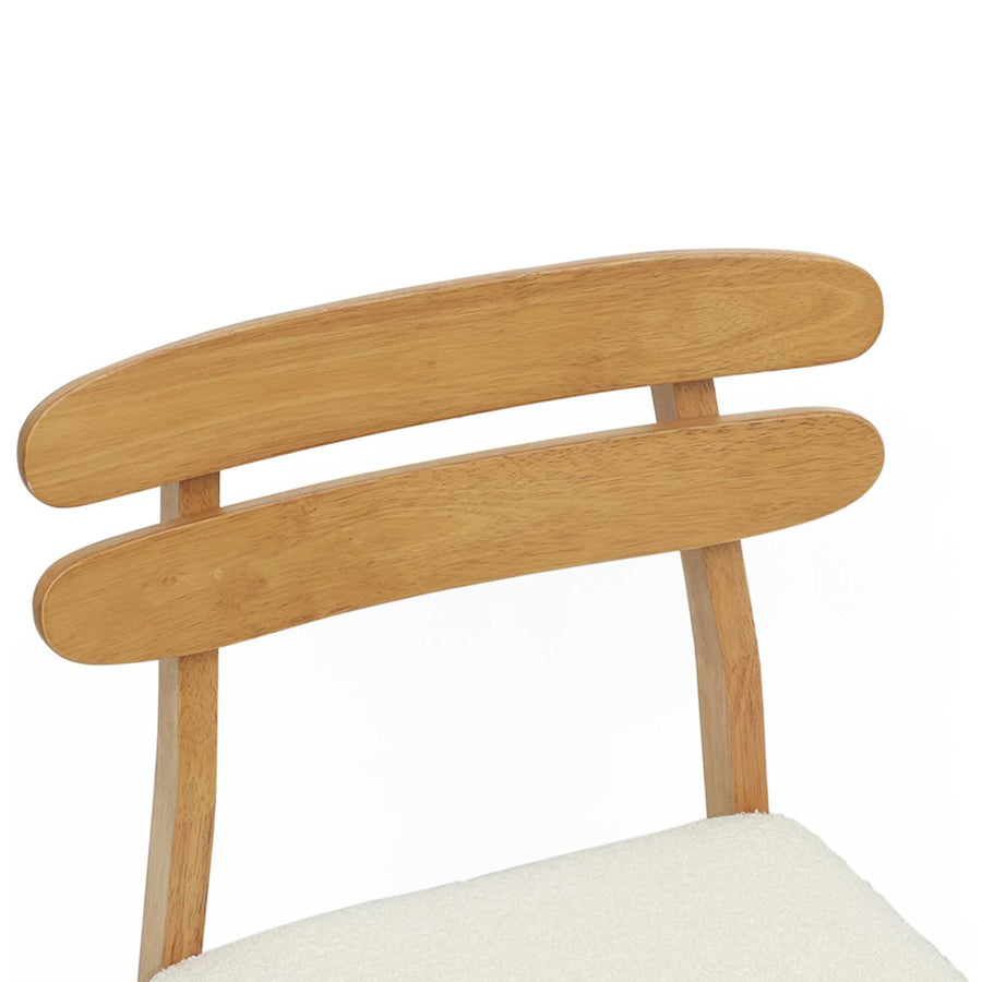 Eetkamerstoel 2 Pcs En Licht Massief Rubberhout Natuurlijk en wit