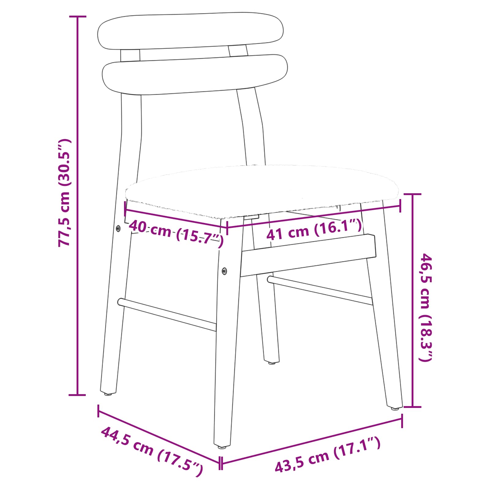 Eetkamerstoel 2 Pcs En Licht Massief Rubberhout Natuurlijk en wit