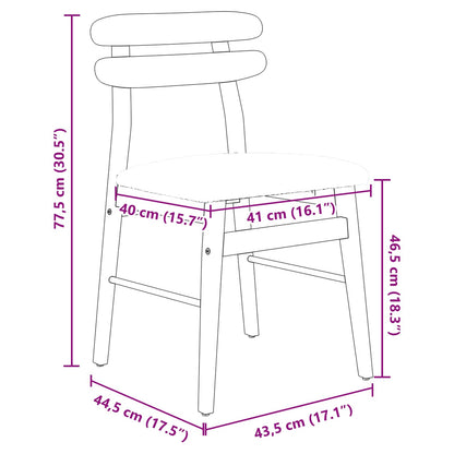 Eetkamerstoel 2 Pcs En Licht Massief Rubberhout Natuurlijk en wit