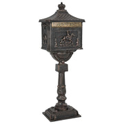 Staande brievenbus 117 cm brons gegoten aluminium