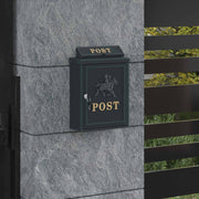 Wall-Mounted Letterbox with Storage Green 29 x 13 x 41 cm