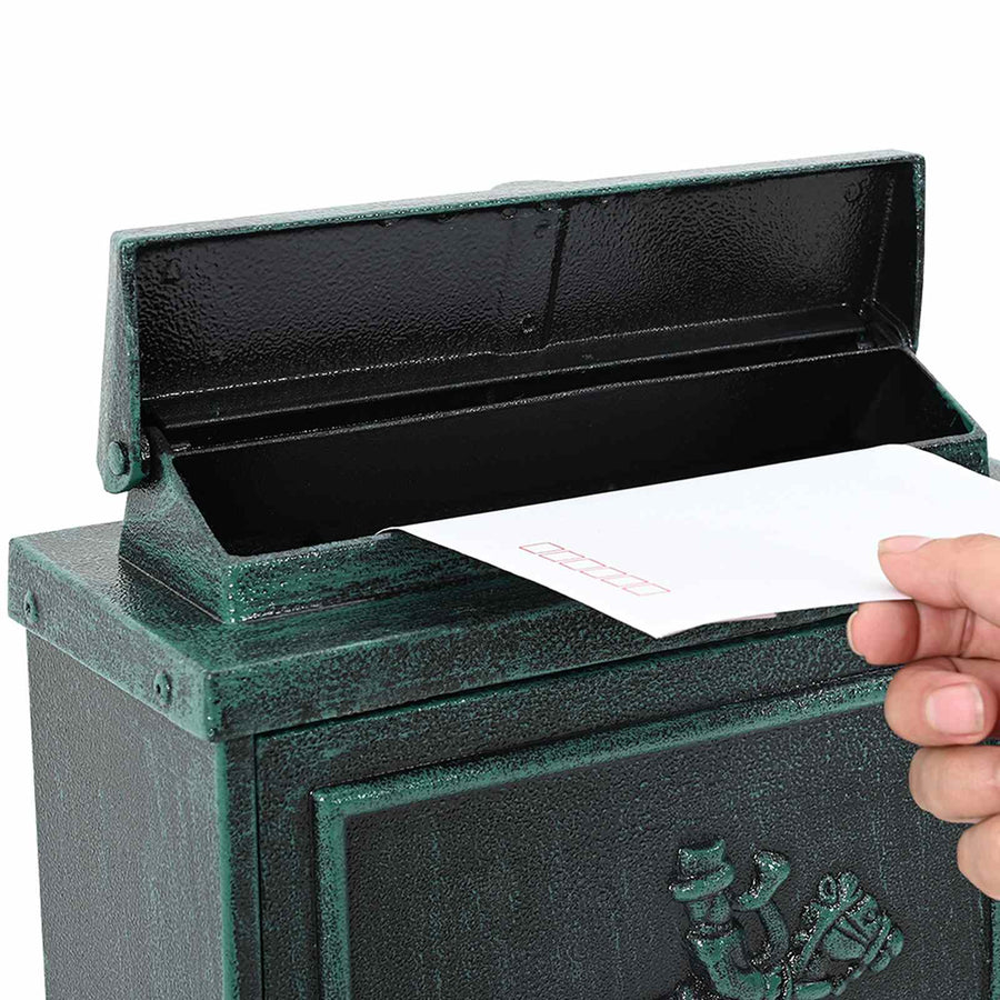 Wandgemonteerde brievenbus met opslag Groen 29 x 13 x 41 cm