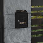 Wall-Mounted Letter Box with Storage Black 29 x 13 x 41 cm